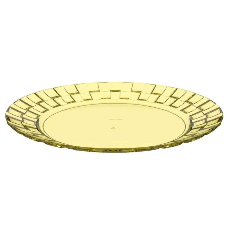 Prato Grande 26cm Amarelo Crippa Bandeja para Servir Mesa Posta Porções Aperitivos