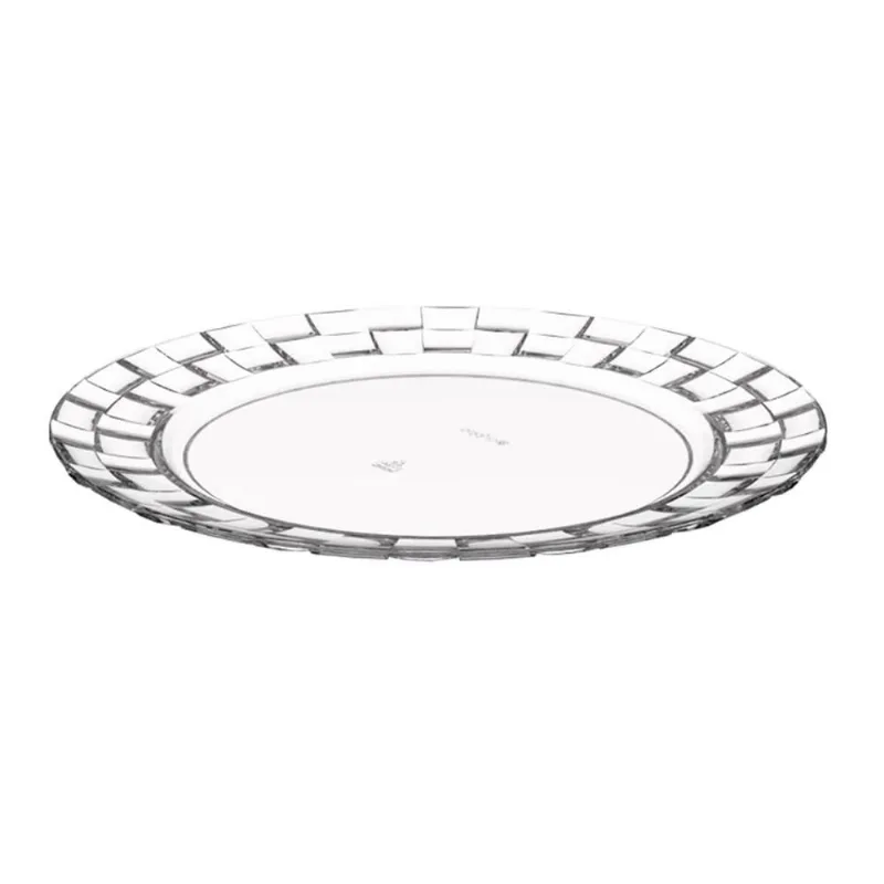 Prato Médio Transparente Crippa para Servir Sobremesa Doces Mesa Posta Aperitivos