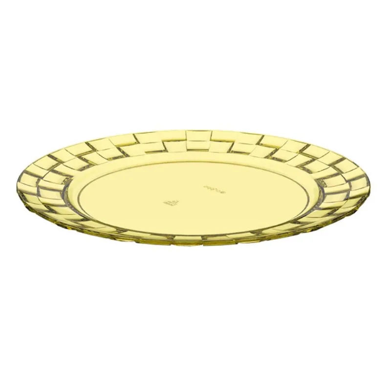 Prato Médio Amarelo Crippa Bandeja para Servir Mesa Posta Porções Aperitivos