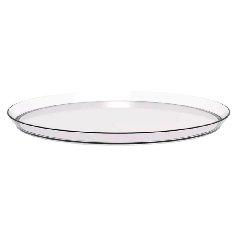 Bandeja Redonda 28cm Glassy Crippa Transparente Servir Restaurante Bar Lanchonete