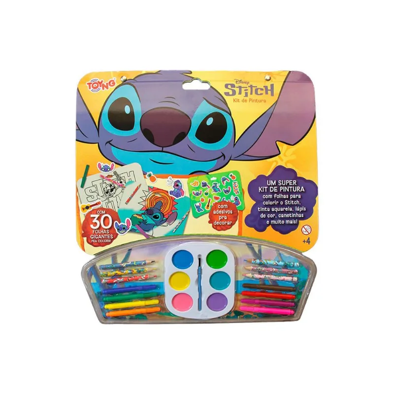 Brinquedo Kit De Pintura Stitch Disney 30 Folhas E Adesivos Toyng