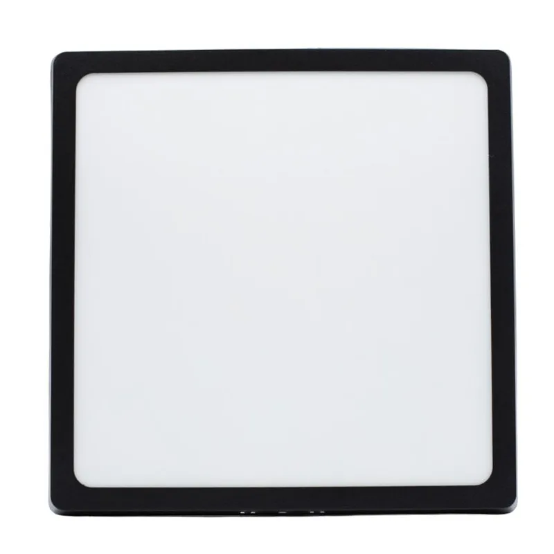 Painel LED de Sobrepor Quadrado P1 Luz Branca Bivolt LedBee Painel de Led Sobrepor Quadrado Preto 24w 29cm 1800 Lúmens Luz Branca