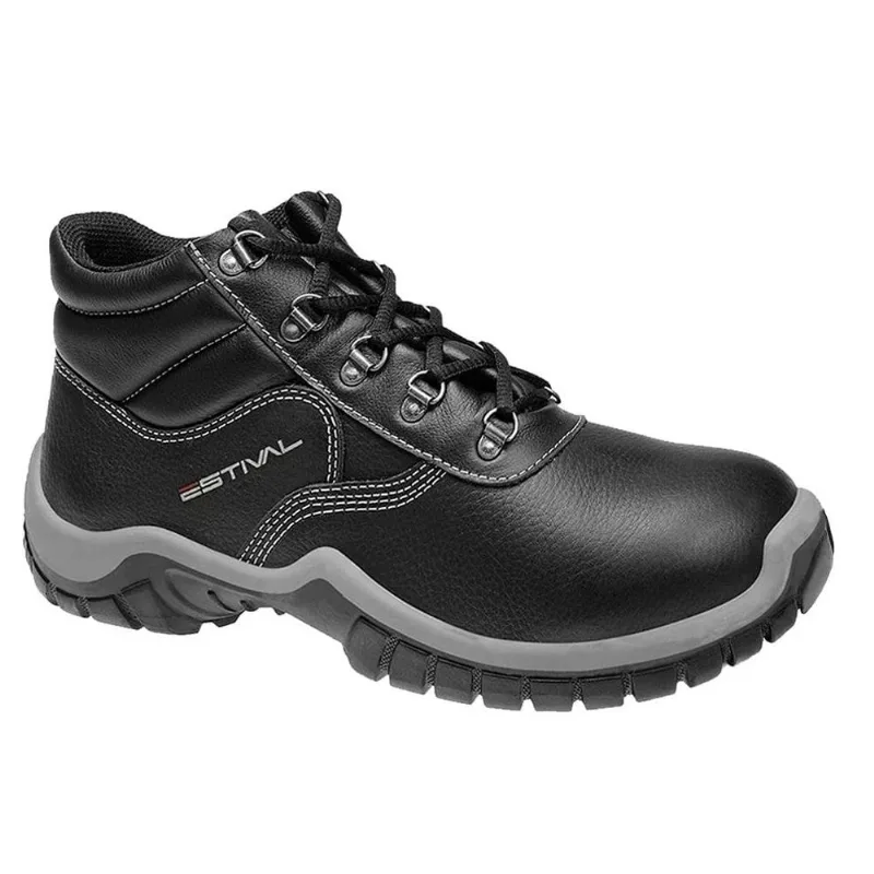 Bota Work Bico Plástico Cano Médio Estival Bota Work Preta Bico Plástico Ca44591 N39 Estival