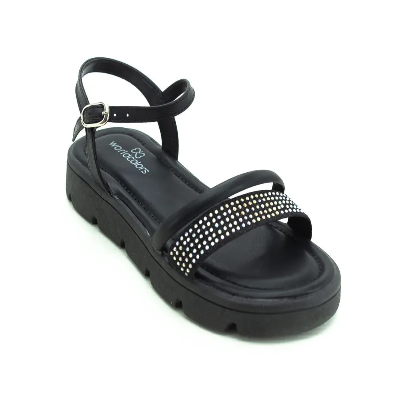 Sandália Infantil Menina World Colors 354.004 - Preto