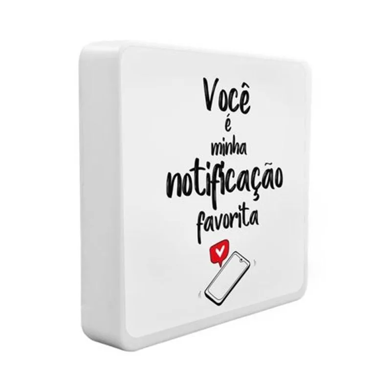 Luminária Box Slim Minha Notificação Prefereida USB com Luz Difusa Bivolt Alimentação Via USB 18CM - OUTRAS - Agro