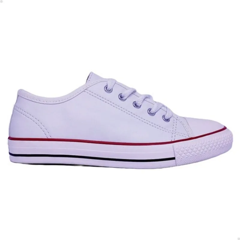 Tenis escolar infantil diversão sintético cano baixo branco