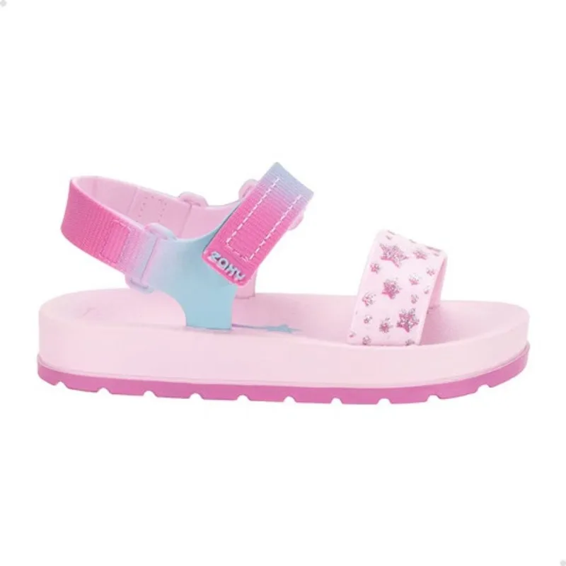 Sandália infantil zaxynina moderninha estrelinhas velcro