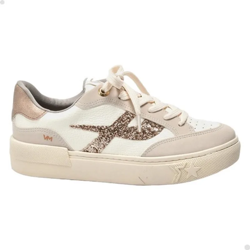 Tênis feminino via marte nobuck maxi glitter metal original