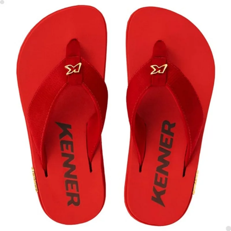 Chinelo sandália dedo kenner kivah tratorado vermelho macio