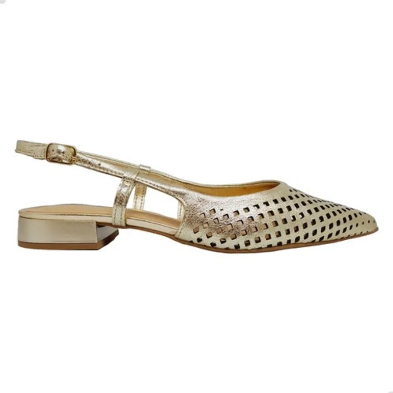 Sapatilha feminina bottero slingback salto baixo bico fino