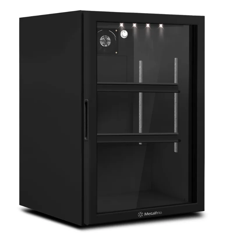 Expositor Vertical Counter Top para Balcão Porta de Vidro 97 Litros Metalfrio VB11RB All Black 127V