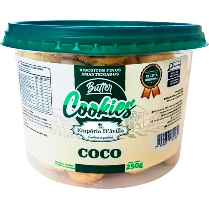 Biscoito Amanteigado Empório D'ávilla Coco 250g