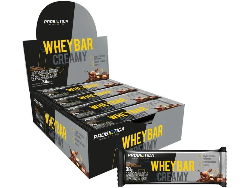 Barra de Proteína Probiótica Whey Bar Creamy - Probiótica - Suplementos E Vitaminas