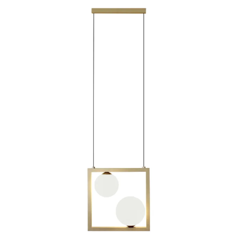 Pendente Orbit 2 Esferas Quadrado 10W (2 LEDs G9 de 5W) Dourado Quality