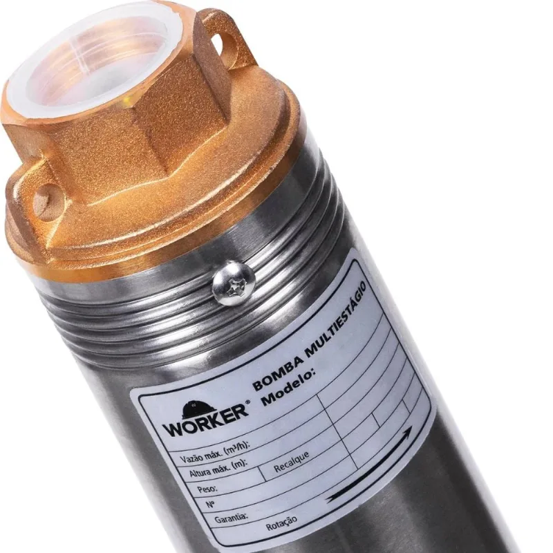 Bomba Submersa 2,5'' Tipo Caneta Multiestágio 1/4Hp 8 Estágios 127V Worker
