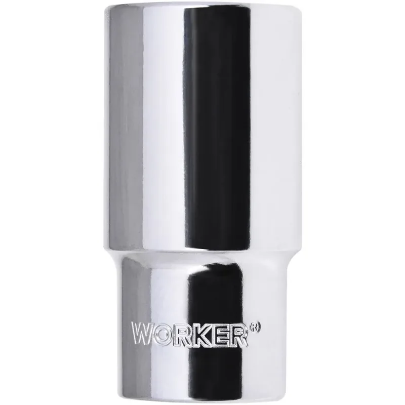 Soquete Estriado Longo 32mm 1/2'' Worker Aço Cromo