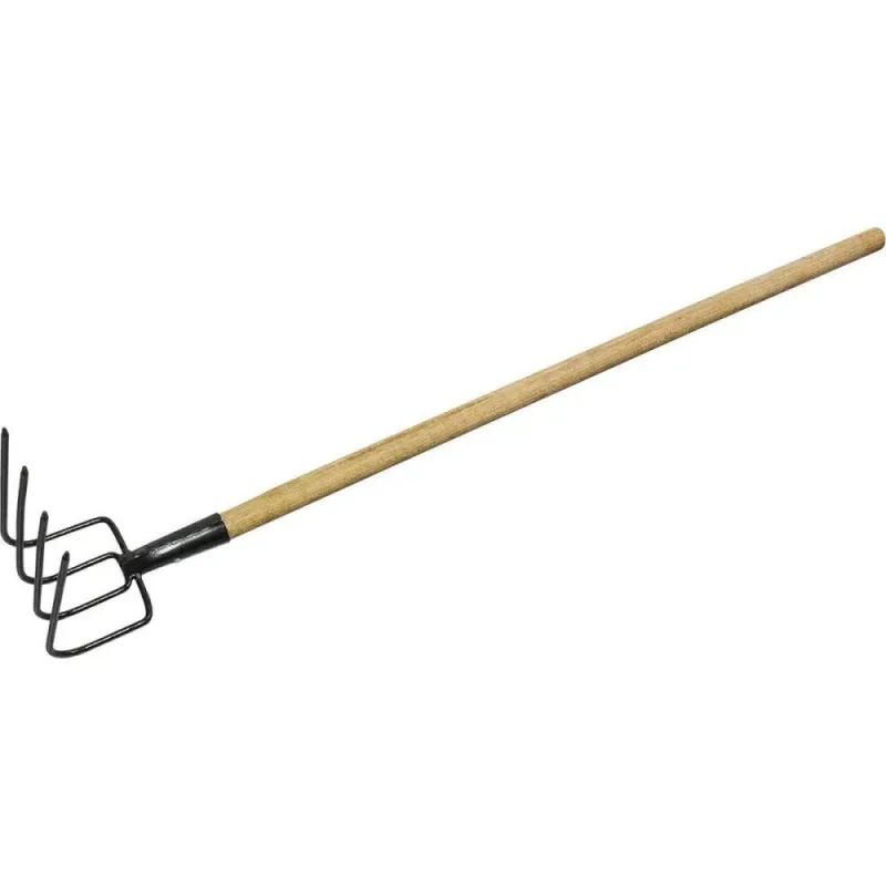 Forcado Curvo para Jardinagem e Agricultura 5397 4 Dentes Cabo Reto Aço Carbono Especial - Collins - Agro