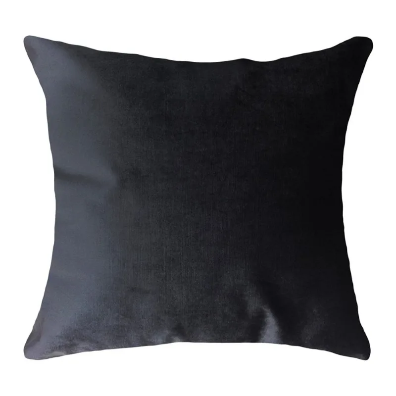 CAPA DE ALMOFADA VELUDO LISO LL2 43CM X 43CM - NIAZITEX Preto
