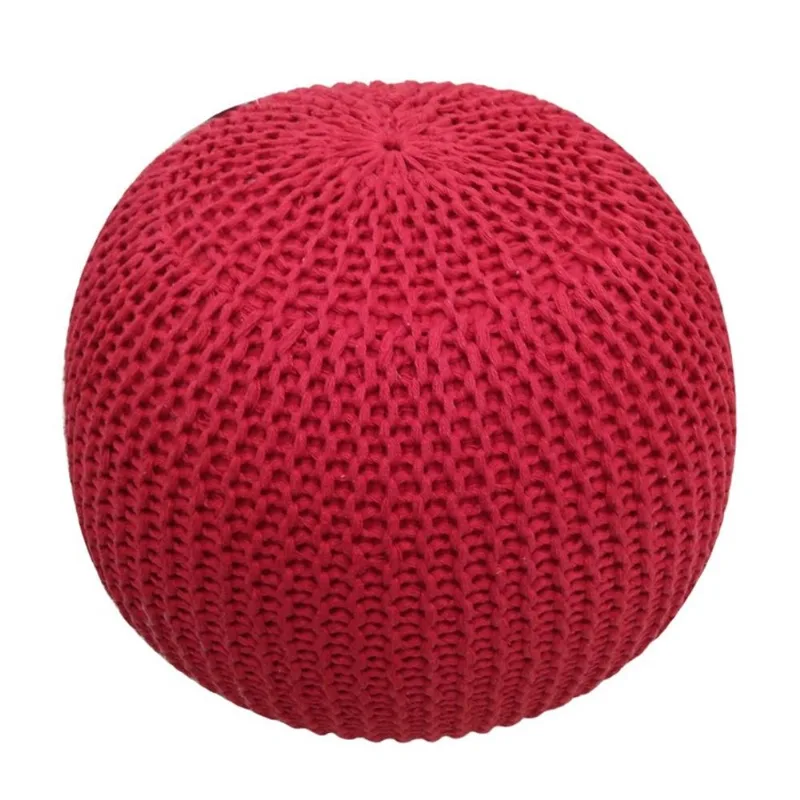 PUFF TRICO 36X36X46CM Vermelho