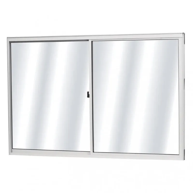 Janela de Correr Lateral com 2 Folhas de Vidro sem Grade Fênix Branco 100x120CM - MGM