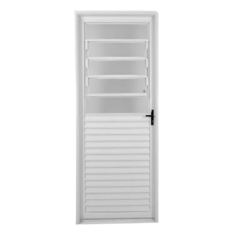 Porta Laminada Basculante Vidro Boreal Aço Branco 215X85cm RQ60 MGM Porta Giro Laminada C/Báscula Vidro Boreal Esquerdo 215X85 Rq60 Branc