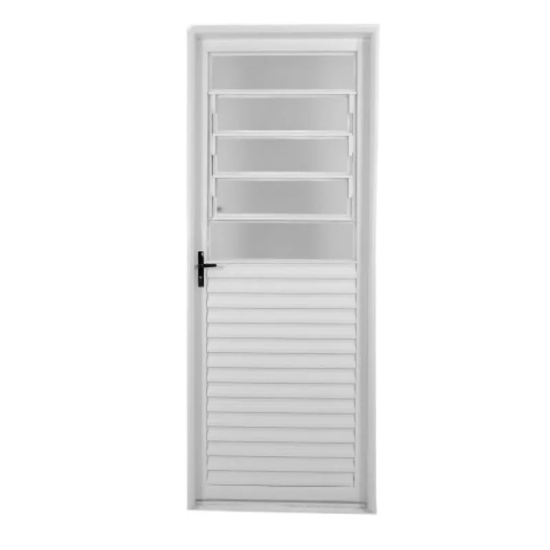 Porta Laminada Basculante Vidro Boreal Aço Branco 215X85cm RQ120 MGM Porta Giro Laminada C/Báscula Vidro Boreal Direito 215X85 Rq120 Branco
