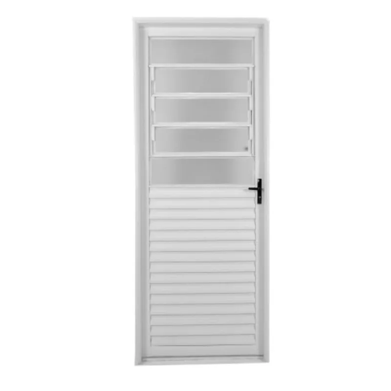Porta Laminada com Báscula Vidro Boreal Aço Branco 215X85cm MGM Porta Giro Laminada C/Báscula Vidro Boreal Esquerdo 215X85 Rq60 Branco