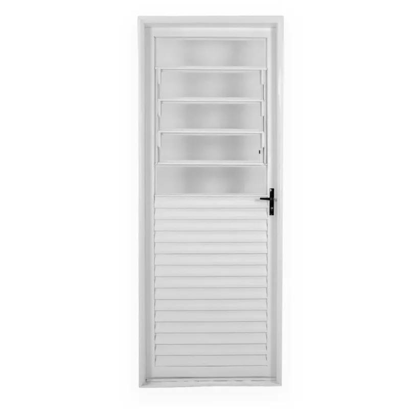 Porta Basculante Laminada Aço Branco MGM Porta Giro Laminada Basculante Esquerdo 215X85 Rq120mm Branco