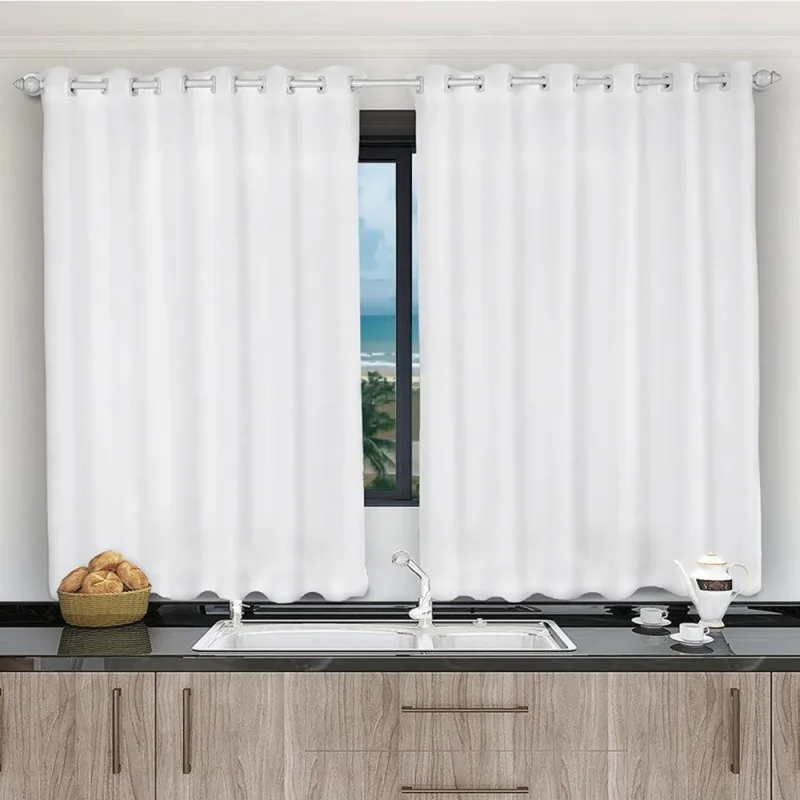 Cortina 2,80x1,20 Sala Quarto Cozinha Voil Microfibra Cor:branco - OUTRAS