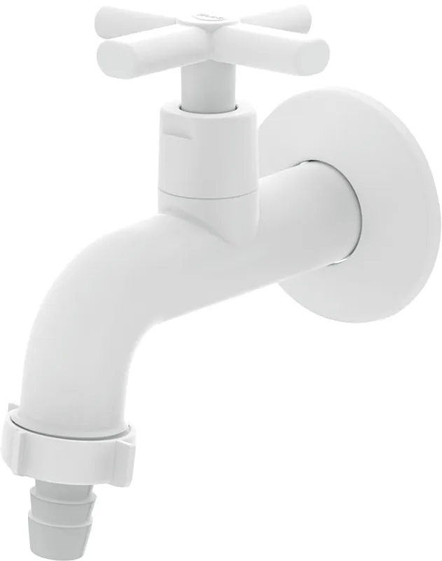 Torneira Parede Multiuso 1/4" PVC Branca - BLUKIT - BLUKIT