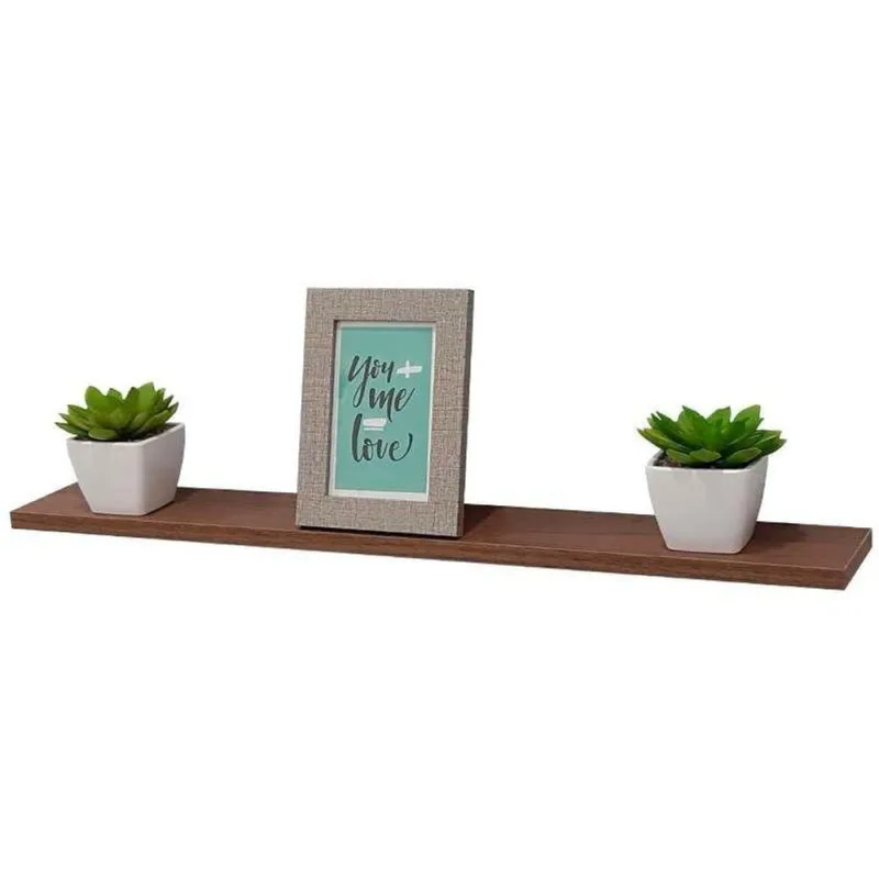 Prateleira Crie Fácil 60x20CM MDP Suporte Invisível Moderno Marrom Mercado das Prateleiras - OUTRAS - Agro