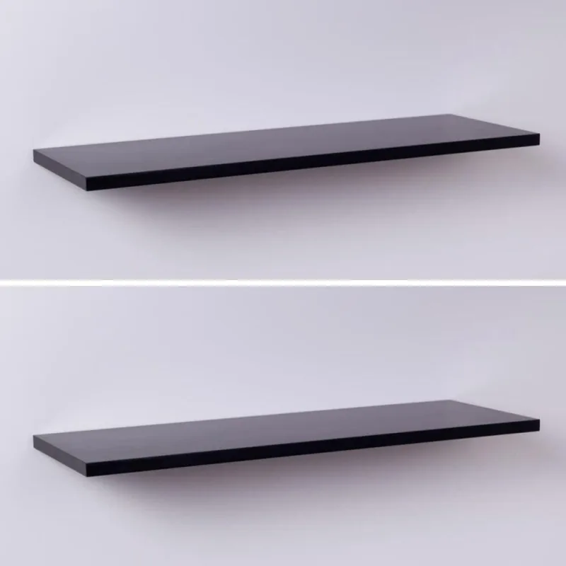 Prateleira Kit com 2 Unidades 60x20CM MDF Fixação Embutir Suporte Invisível Moderno Preto Mercado - OUTRAS - Agro