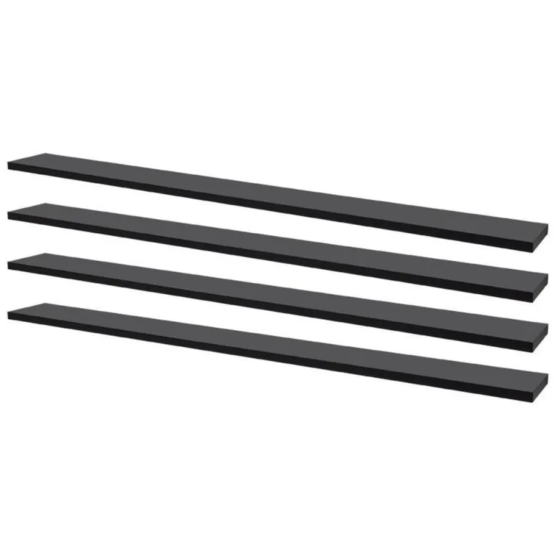 Prateleira Kit 4 80X10CM MDP Fixação Suporte Invisível Moderno Sala Preto Mercado das Prateleiras - OUTRAS - Agro
