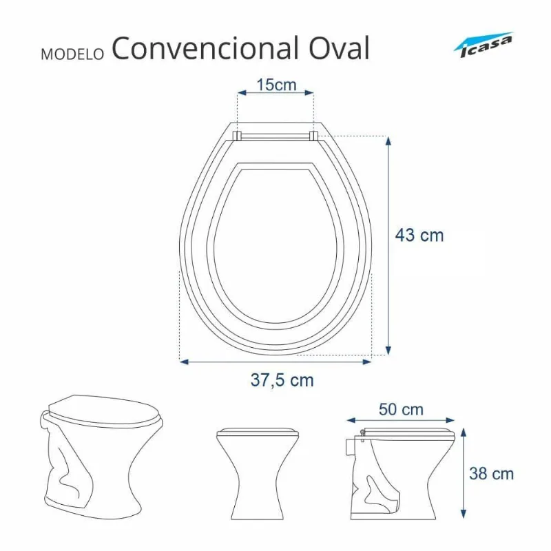 Tampa De Vaso Sanitario Almofadada Convencional Oval Areia Para Bacia Icasa