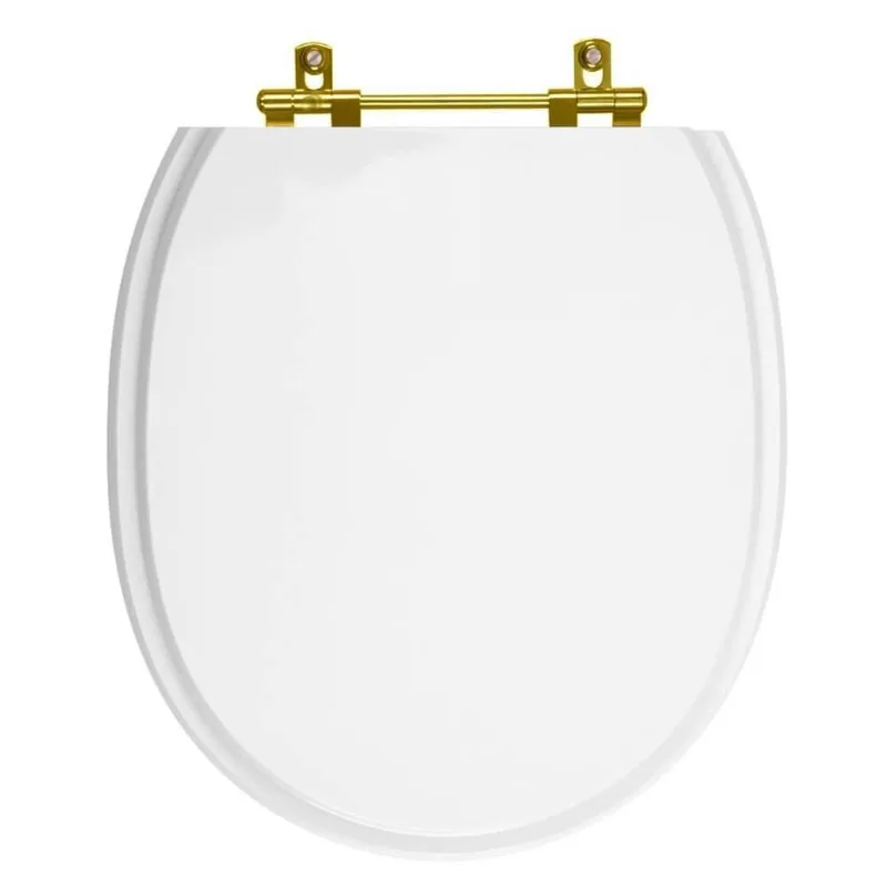 Assento Sanitario Village Branco Para Vaso Deca Com Ferragem Dourada