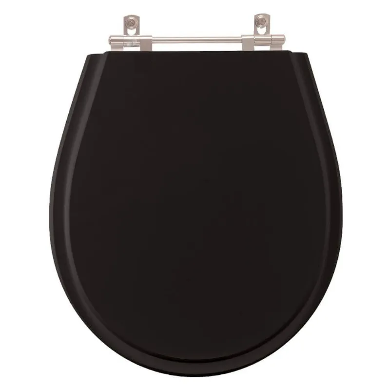 Tampa De Vaso Sanitário Poliéster Aries Preto Para Bacia Eternit