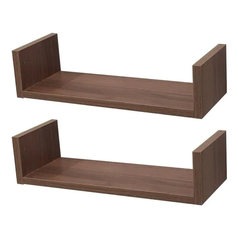 Prateleira Crie Fácil 40x15CM MDP Suporte Invisível Organizador Moderno Sala Marrom Mercado - OUTRAS - Agro