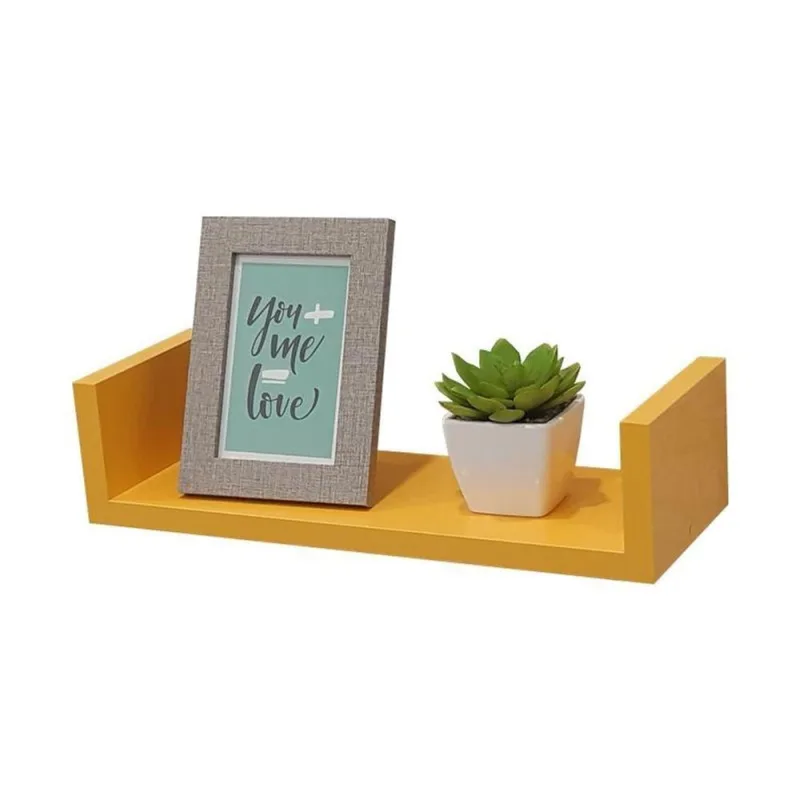 Prateleira U 40X15CM MDP Suporte Invisível Moderno Sala Amarelo Mercado das Prateleiras - OUTRAS - Agro