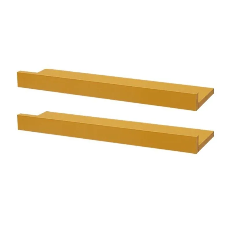 Prateleira Kit 2 Porta Quadros 40X15CM MDP Fixação Suporte Invisível Sala Amarelo Mercado - OUTRAS