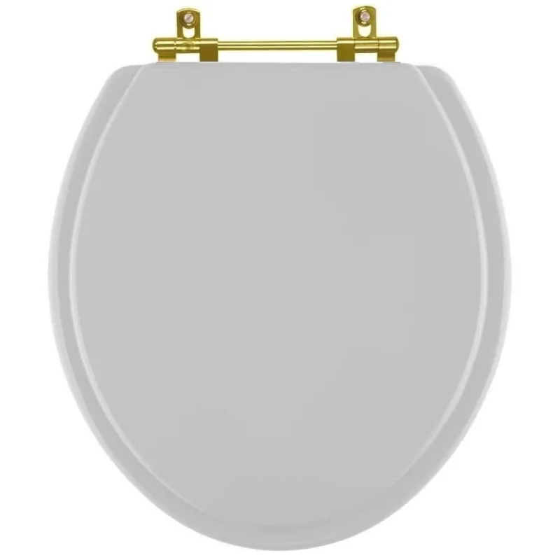 Assento Sanitário Oval Resina Plástica Parafusado Ferragem Dourada Cinza Pontto Lavabo 40CM - OUTRAS - Casa E Construção