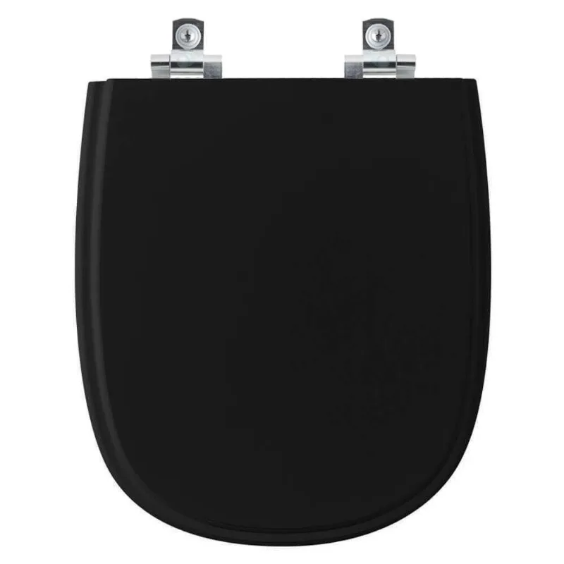Assento Sanitário Soft Close Dona Beja Preto Para Vaso Santa Clara
