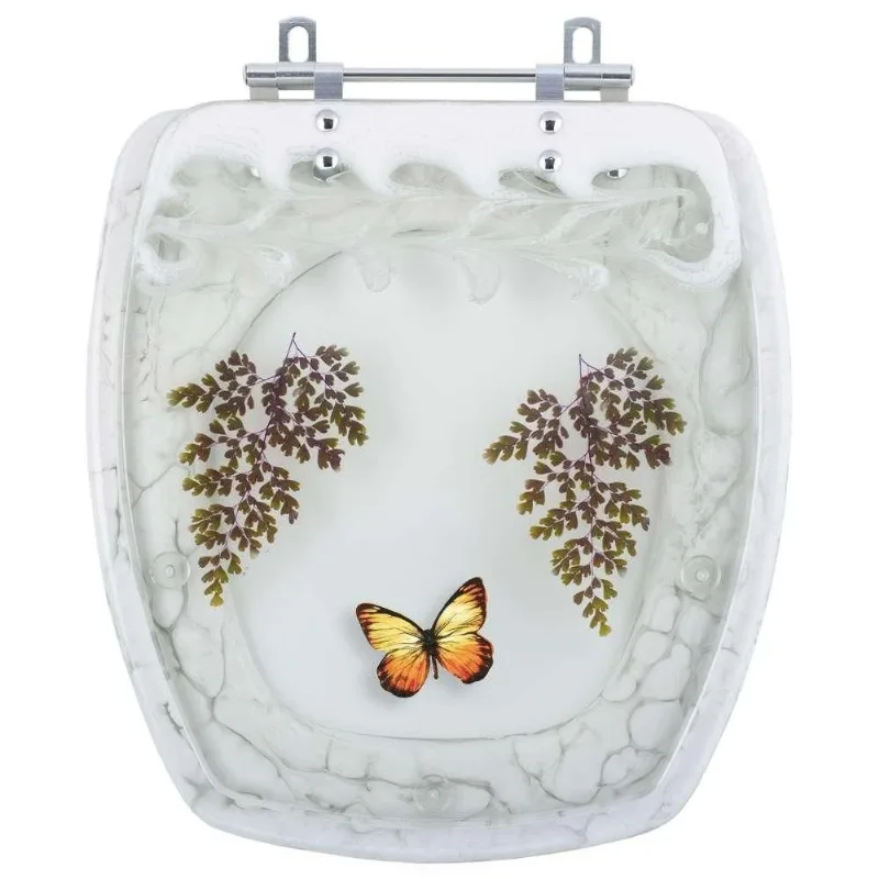 Tampa De Vaso Sanitário Decorado Amarilis Branco Para Bacia Fiori