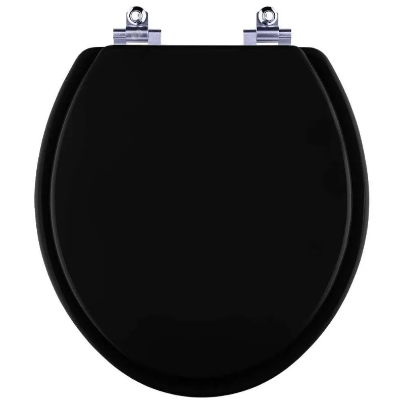 Assento Sanitário Laqueado Soft Close Saveiro Preto Para Vaso Celite