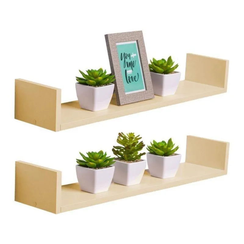 Prateleira Kit 2 U 70X20CM MDP Suporte Invisível Organizador Sala Bege Claro Mercado das Prateleiras - OUTRAS - Agro