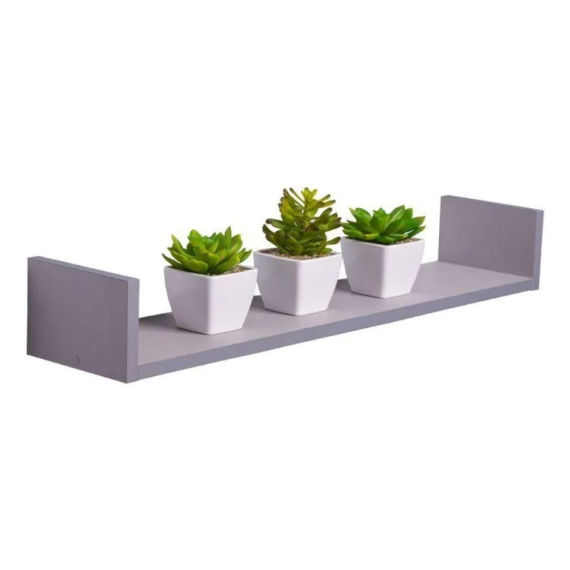 Prateleira U 70x20CM MDP Suporte Invisível Organizador Sala Cinza Claro Mercado das Prateleiras - OUTRAS - Agro