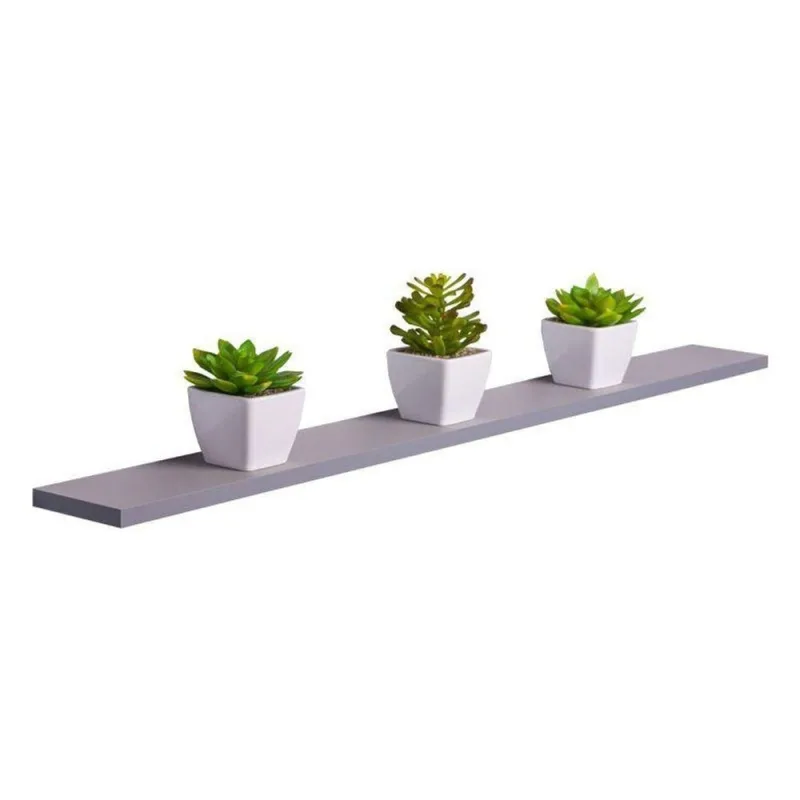 Prateleira Crie Fácil 80X10CM MDP Fixação Suporte Invisível Organizador Sala Cinza Claro - OUTRAS - Agro