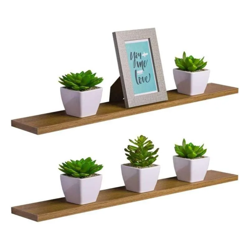 Prateleira Kit 2 70X10CM MDP Fixação Suporte Invisível Moderno Marrom Mercado das Prateleiras - OUTRAS - Agro