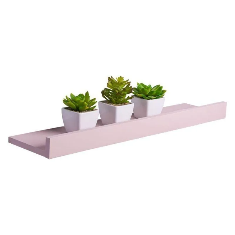Prateleira Porta Quadros 70 X 10CM MDP Suporte Invisível Moderno Sala Rosa Claro Mercado - OUTRAS - Agro