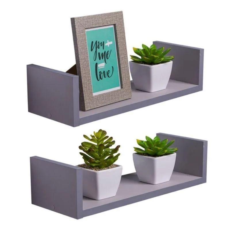 Prateleira Kit 2 U 50x15CM MDP Suporte Invisível Moderno Sala Cinza Claro Mercado das Prateleiras - OUTRAS - Agro