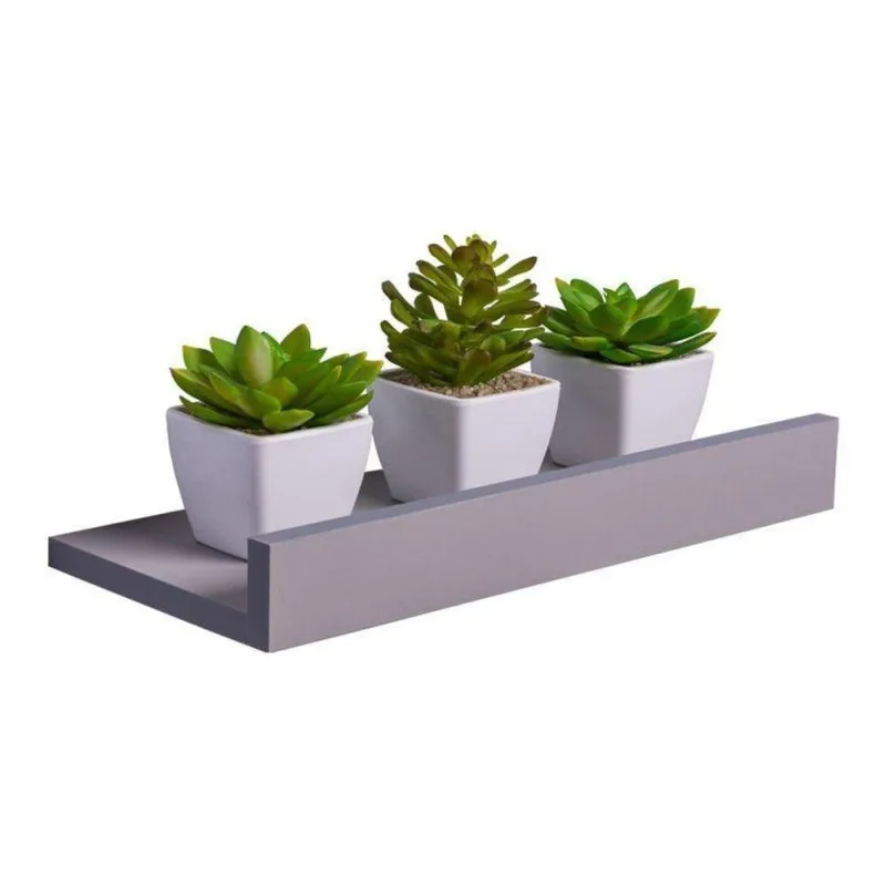 Prateleira Porta Quadros 40X15CM MDP Suporte Invisível Organizador Moderno Sala Cinza Claro Mercado - OUTRAS - Agro